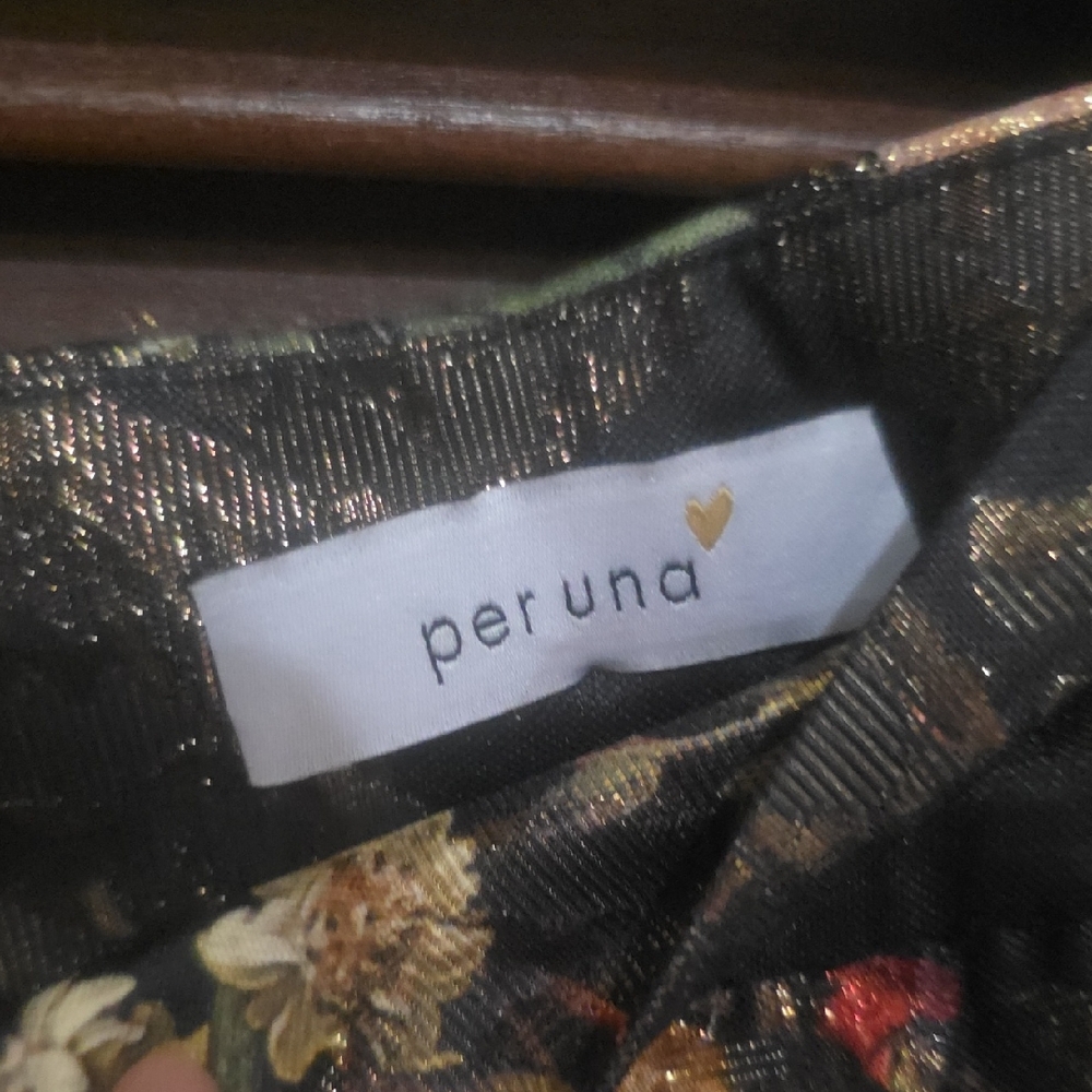 Per Una Floral Midi Skirt - Black and Gold